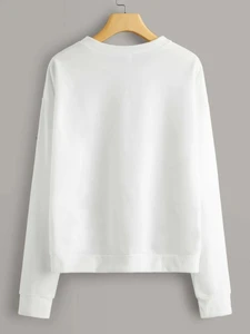 Fifth Avenue DIFT16 Wife Mom Boss Printed Sweatshirt - White