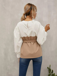 Fifth Avenue Womens Colorblock Stitched Western Top - FAWWT4