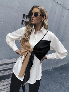 Fifth Avenue Womens Colorblock Stitched Western Top - FAWWT8