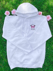 Fifth Avenue DIFT82 Free As A Butterfly Print Hoodie - White