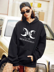 Fifth Avenue DIFT94 Stay Wild Moonchild Print Hoodie - Black