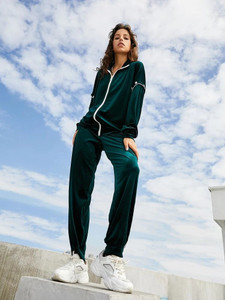 Fifth Avenue Womens Zip Up Velvet Jacket and Pants Co-Ord Set FAVELC15