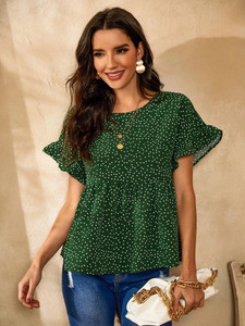 Women's Polka Dot Print Top by Groove - GRWTP1