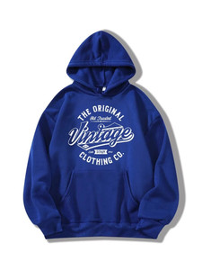 Fifth Avenue DIFT228 Vintage Print Hoodie - Blue