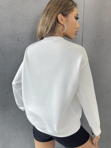 Fifth Avenue DIFT242 Text Printed Sweatshirt - White