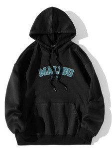 Fifth Avenue DIFT254 Malibu Print Hoodie - Black