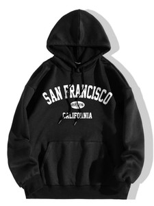 Fifth Avenue DIFT255 San Francisco Print Hoodie - Black