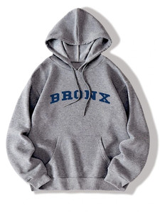 Fifth Avenue DIFT259 Bronx Print Hoodie - Grey
