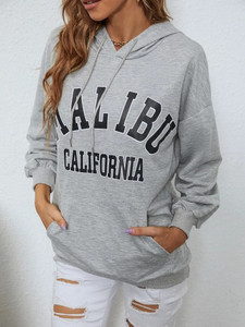 Fifth Avenue DIFT262 Malibu Print Hoodie - Grey