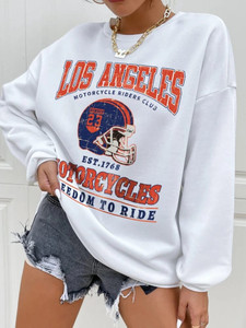 Fifth Avenue DIFT282 Los Angeles Printed Sweatshirt - White