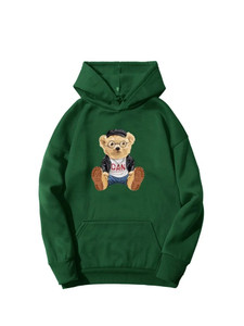 Fifth Avenue DIFT291 Bear Print Hoodie - Green