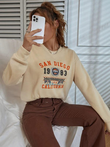 Fifth Avenue DIFT296 San Diego Printed Sweatshirt - Cream