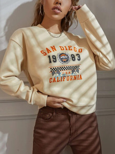 Fifth Avenue DIFT296 San Diego Printed Sweatshirt - Cream