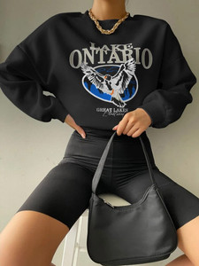 Fifth Avenue DIFT306 Lake Ontario Printed Sweatshirt - Black