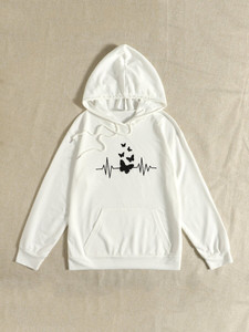 Fifth Avenue DIFT308 Butterfly Print Hoodie - White