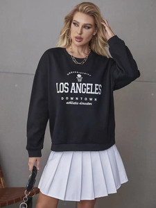 Fifth Avenue DIFT342 Los Angeles Printed Sweatshirt - Black