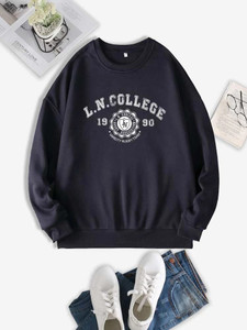 Fifth Avenue DIFT352 LN College Printed Sweatshirt - Navy Blue