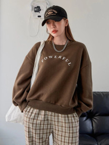 Fifth Avenue DIFT368 Powerful Printed Sweatshirt - Brown