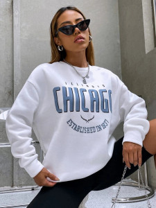 Fifth Avenue DIFT369 Chicago Printed Sweatshirt - White