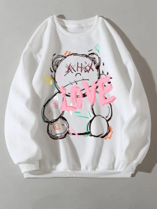 Fifth Avenue DIFT389 Vector Printed Sweatshirt - White
