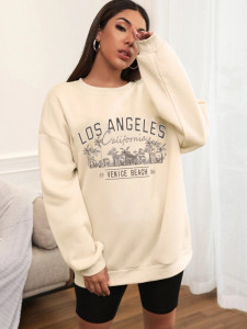 Fifth Avenue DIFT414 Los Angeles Printed Sweatshirt - Cream