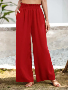 Fifth Avenue Women's Paper Bag Wide Leg Pants FAWLP4