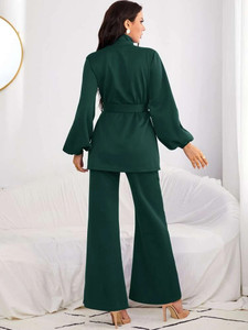 Fifth Avenue Women's Georgette High Neck Top and Pants Set - FAWGTPS8