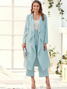 Fifth Avenue Women's Georgette Waterfall Coat and Pants Set - FAWGTPS12