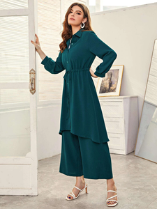 Fifth Avenue Women's Georgette Button Coat and Pants Set - FAWGTPS13