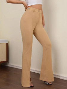 Fifth Avenue Women's Button Waist Flare Detail Pants FAWLP17