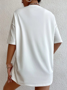 Fifth Avenue DIFT500 Oversized Vector Printed T-Shirt - White