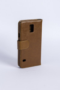 Melkco Mini Wallet Book Type Case for Samsung Galaxy S5 - Brown Leather