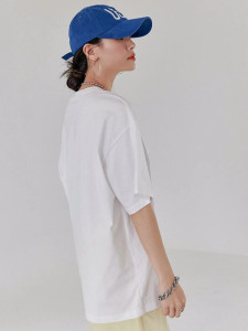 Fifth Avenue DIFT532 Oversized Non Stop Printed T-Shirt - White