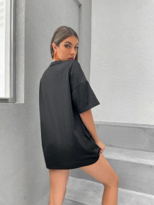 Fifth Avenue DIFT535 Oversized Fabulous Printed T-Shirt - Black