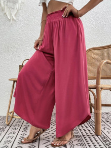 Fifth Avenue Women's Elastic Wide Waist Detail Wide Leg Pants FAWLP25