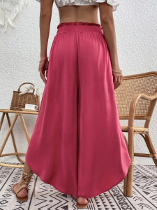 Fifth Avenue Women's Elastic Wide Waist Detail Wide Leg Pants FAWLP25