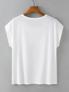 Fifth Avenue Women's Dolman DIFT555 Printed T-Shirt - White
