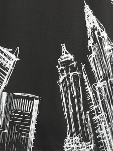 Fifth Avenue Buildings Printed MIFT93 T-Shirt - Black