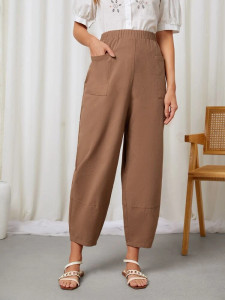 Fifth Avenue Women's Wide Leg Pocket Crop Detail Pants FAWLP42