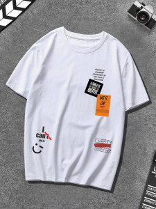 Fifth Avenue Stickers Printed MIFT146 T-Shirt - White