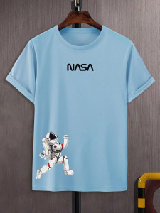 Fifth Avenue Space Astronaut Printed MIFT150 T-Shirt - Light Blue