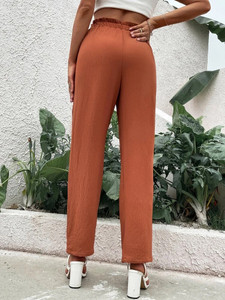 Fifth Avenue Women's Elastic Waist Pocket Detail Pants FAWLP44