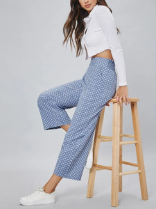 Fifth Avenue Women's Polka Dot Print Wide Leg Detail Pants FAWLP50