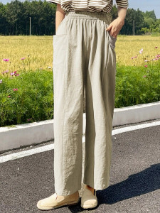 Fifth Avenue Women's Pocket Detail Wide Leg Detail Pants FAWLP63