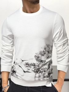 Fifth Avenue Mens Printed Sweatshirt MIFT264 - White