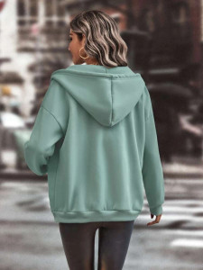 Fifth Avenue DIFT601 Oakland Print Zip Hoodie - Mint Green