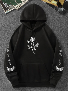 Fifth Avenue Printed Hoodie MIFT273 - Black