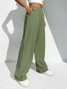 Fifth Avenue Women's Elastic Wide Leg Detail Pants FAWLP72