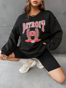 Fifth Avenue DIFT708 Detroit Printed Sweatshirt - Black