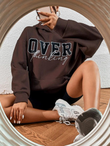 Fifth Avenue DIFT710 Overthinking Print Hoodie - Brown